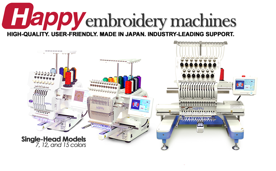 Happy Multineedle Embroidery Machines TEXMAC Happy is the World's
