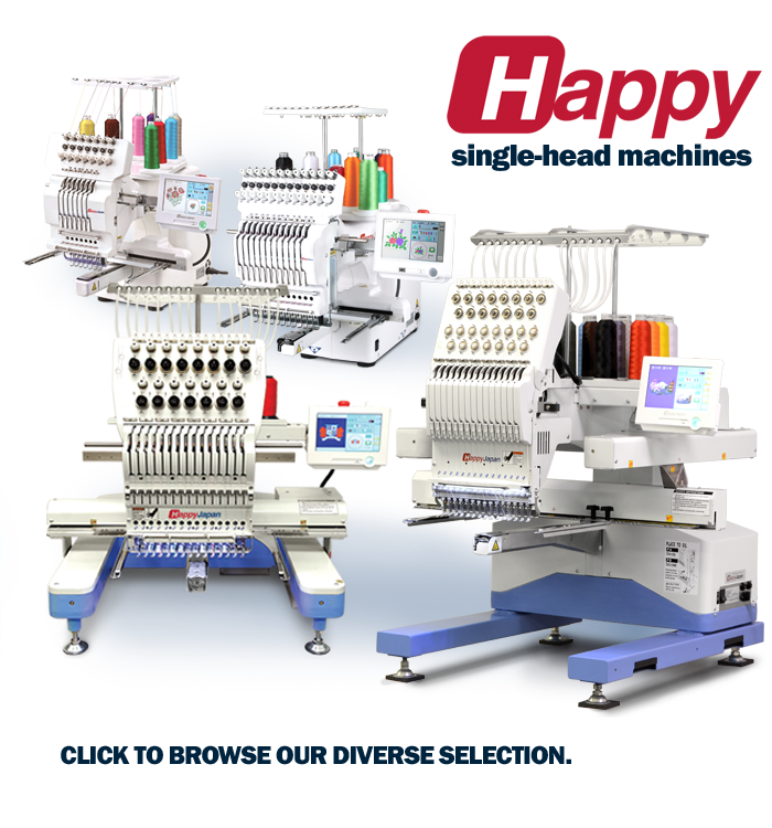 TEXMAC Direct Homepage HAPPY Multineedle embroidery machines