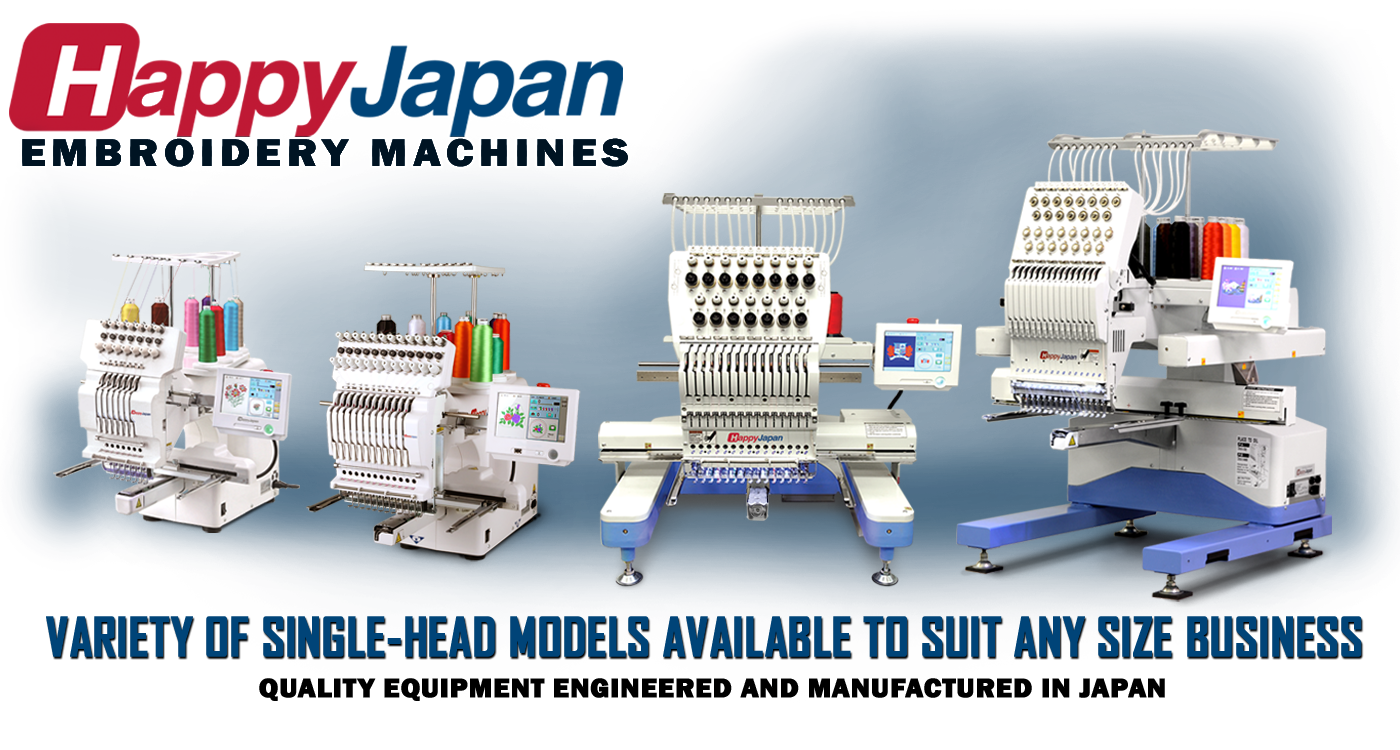 HappyJapan single head embroidery machines from Texmac